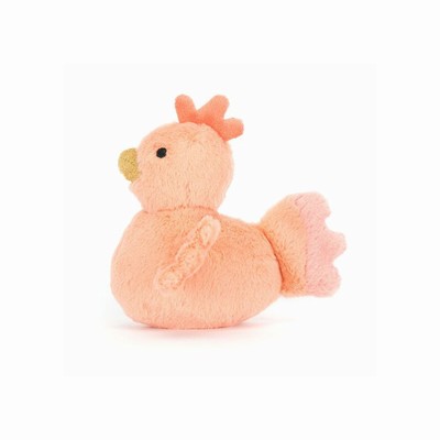 Jellycat Fluffy Chicken Farmyard USA | 94582NHXD